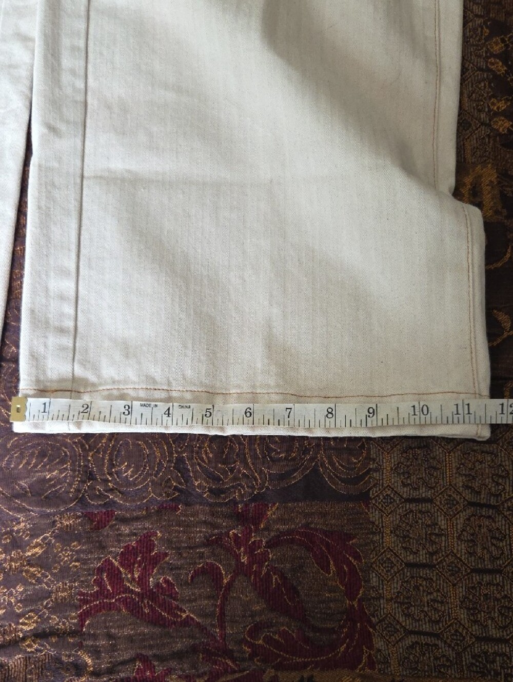 High-Rise Wide-Leg Sailor Pants - Herringbone Cream - Picture 11 of 12